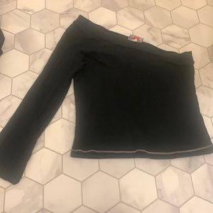Teens/Womens medium black one shouldered trendy top,